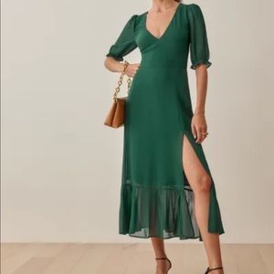 Reformation Nantes Dress Emerald